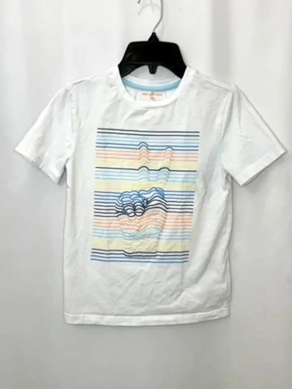 Tommy Bahama Boys Peace Sign Graphic T-Shirt White Size M 7-8 Cotton Blend
